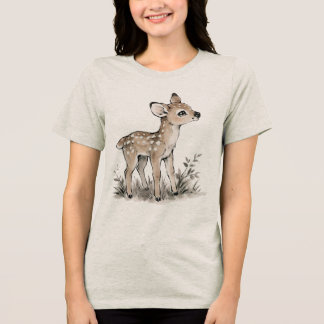 Illustratie van een Mooie Baby Ree Aesthetische Na Tri-Blend Shirt