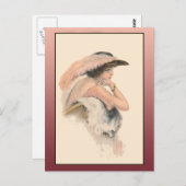 illustratie van een mooie vrouw briefkaart (Voorkant / Achterkant)