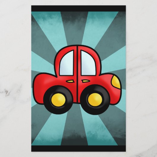 Illustratie van een Oldtimer – Klassieke Auto Kuns Briefpapier (Voorkant)