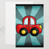 Illustratie van een Oldtimer – Klassieke Auto Kuns Briefpapier (Voorkant / Achterkant)