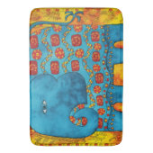 Illustratie van een olifant met patronen in waterv badmat (Voorkant Verticaal)