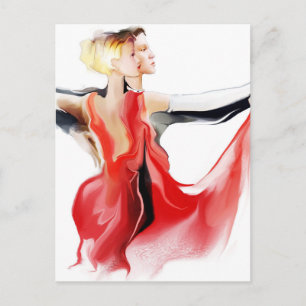 Illustratie van een paar dansende tango briefkaart