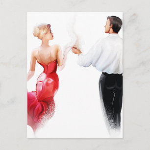 Illustratie van een paar dansende tango briefkaart