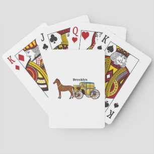 Illustratie van een paard en een koninklijke koets pokerkaarten