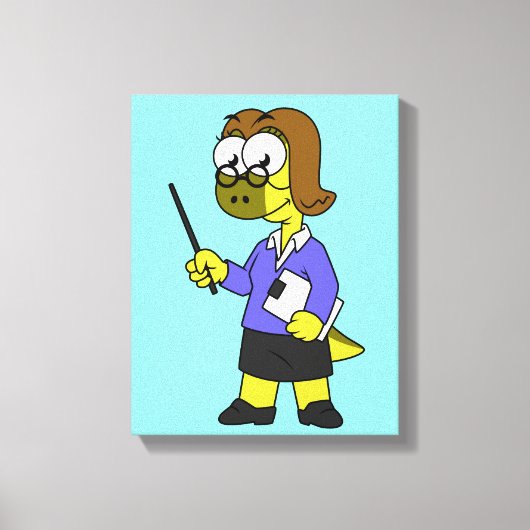 Illustratie van een Pachycephalosaurus leraar. Canvas Afdruk (Voorkant)