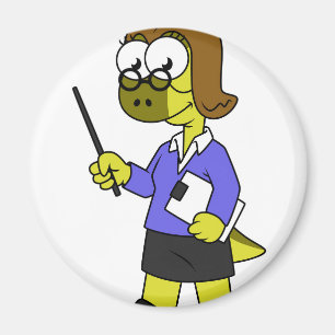 Illustratie van een Pachycephalosaurus leraar. Magneet