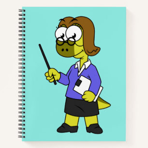 Illustratie van een Pachycephalosaurus leraar. Notitieboek