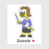 Illustratie van een Pachycephalosaurus leraar. Sticker (Vel)