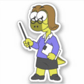 Illustratie van een Pachycephalosaurus leraar. Sticker (Voorkant)