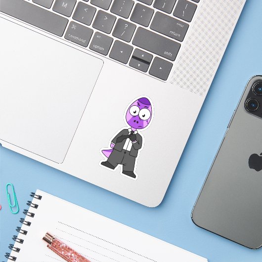 Illustratie van een Pachycephalosaurus transporter Sticker (Laptop met iPhone)