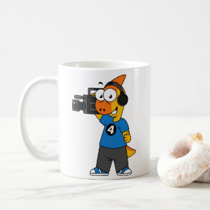 Illustratie van een parasaurolophus camera operato koffiemok