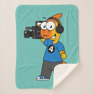 Illustratie van een parasaurolophus camera operato sherpa deken