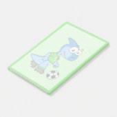 Illustratie van een parasaurolophus die voetbal sp post-it® notes (Schuin)