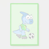 Illustratie van een parasaurolophus die voetbal sp post-it® notes (Voorkant)