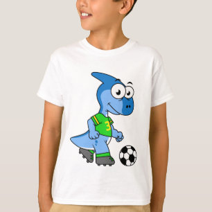 Illustratie van een parasaurolophus die voetbal sp t-shirt