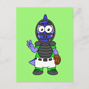 Illustratie van een parasaurolophus honkbalvanger briefkaart