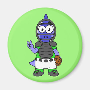 Illustratie van een parasaurolophus honkbalvanger magneet