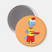 Illustratie van een persoon die brontosaurus heeft magneet (Voorkant / Achterkant)