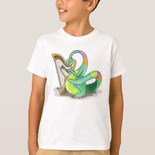 Illustratie van een plateosaurus die de harp bespe t-shirt