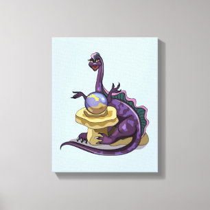 Illustratie van een Plateosaurus waarzegger. Canvas Afdruk