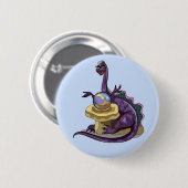 Illustratie van een Plateosaurus waarzegger. Ronde Button 5,7 Cm (Voorkant /achterkant)