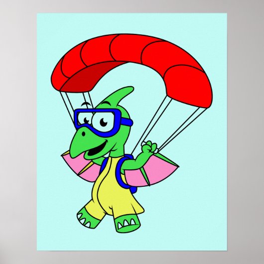 Illustratie van een pterodactylparachute. poster (Voorkant)
