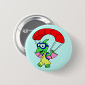 Illustratie van een pterodactylparachute. ronde button 5,7 cm (Voorkant /achterkant)