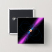 Illustratie van een pulsar vierkante button 5,1 cm (Voorkant /achterkant)