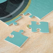 Illustratie van een raptor die karate uitvoert. legpuzzel (Zijkant)