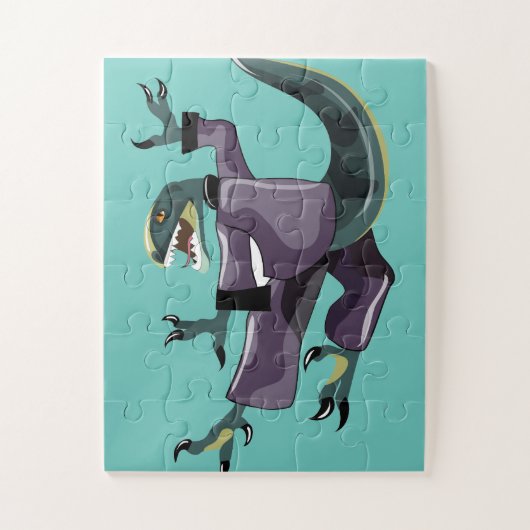 Illustratie van een raptor die karate uitvoert. legpuzzel (Verticaal)