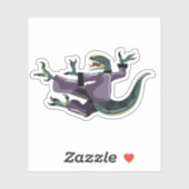 Illustratie van een raptor die karate uitvoert. sticker (Vel)