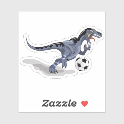 Illustratie van een raptor dinosaurus die voetbal sticker (Vel)