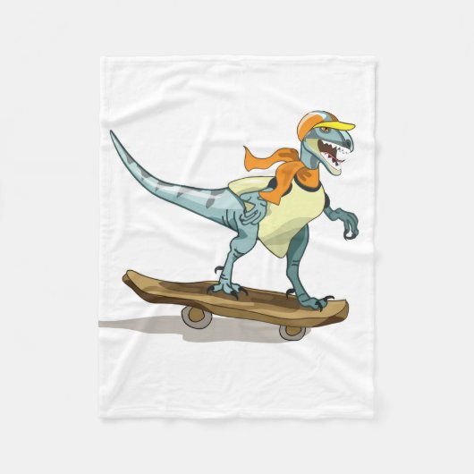 Illustratie van een raptor skateboarden. fleece deken (Voorkant)