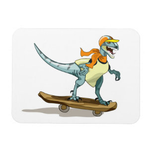 Illustratie van een raptor skateboarden. magneet