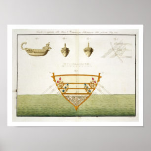 Illustratie van een Romeinse Polyreme, bord 26, kl Poster
