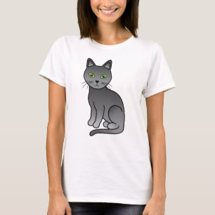 Illustratie van een Russische Blauwe Mopshond Cute T-shirt