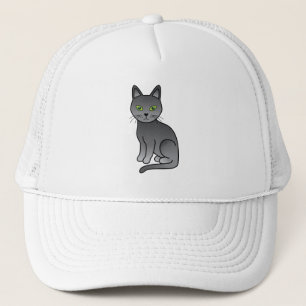 Illustratie van een Russische Blauwe Mopshond Cute Trucker Pet