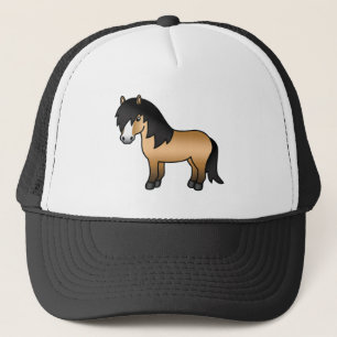 Illustratie van een schattig buckskin Shetland pon Trucker Pet
