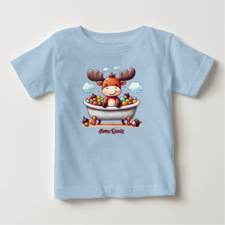 Illustratie van een schattige baby eland tijdens b