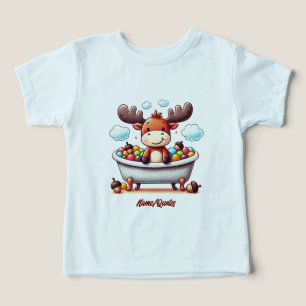 Illustratie van een schattige baby eland tijdens b
