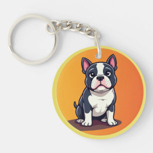 Illustratie van een schattige cartoon hond sleutelhanger