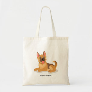 Illustratie van een schattige Duitse herdershondpu Tote Bag