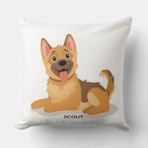 Illustratie van een schattige Duitse herderspuppy Kussen