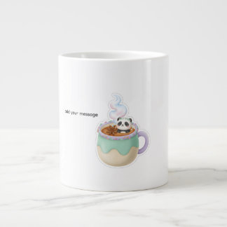 Illustratie van een schattige Kawaii-panda in een  Extra Grote Beker