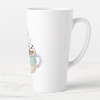 Illustratie van een schattige Kawaii-panda in een  Latte Mok