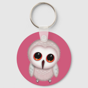 Illustratie van een schattige kleine uil sleutelhanger