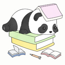 Illustratie van een schattige luie panda die stude
