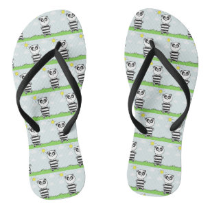 Illustratie van een schattige panda teenslippers