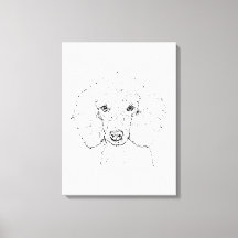 Illustratie van een schattige poedel, handgetekend