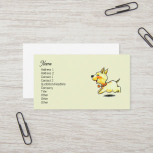 Illustratie van een schattige rennende puppy visitekaartje
